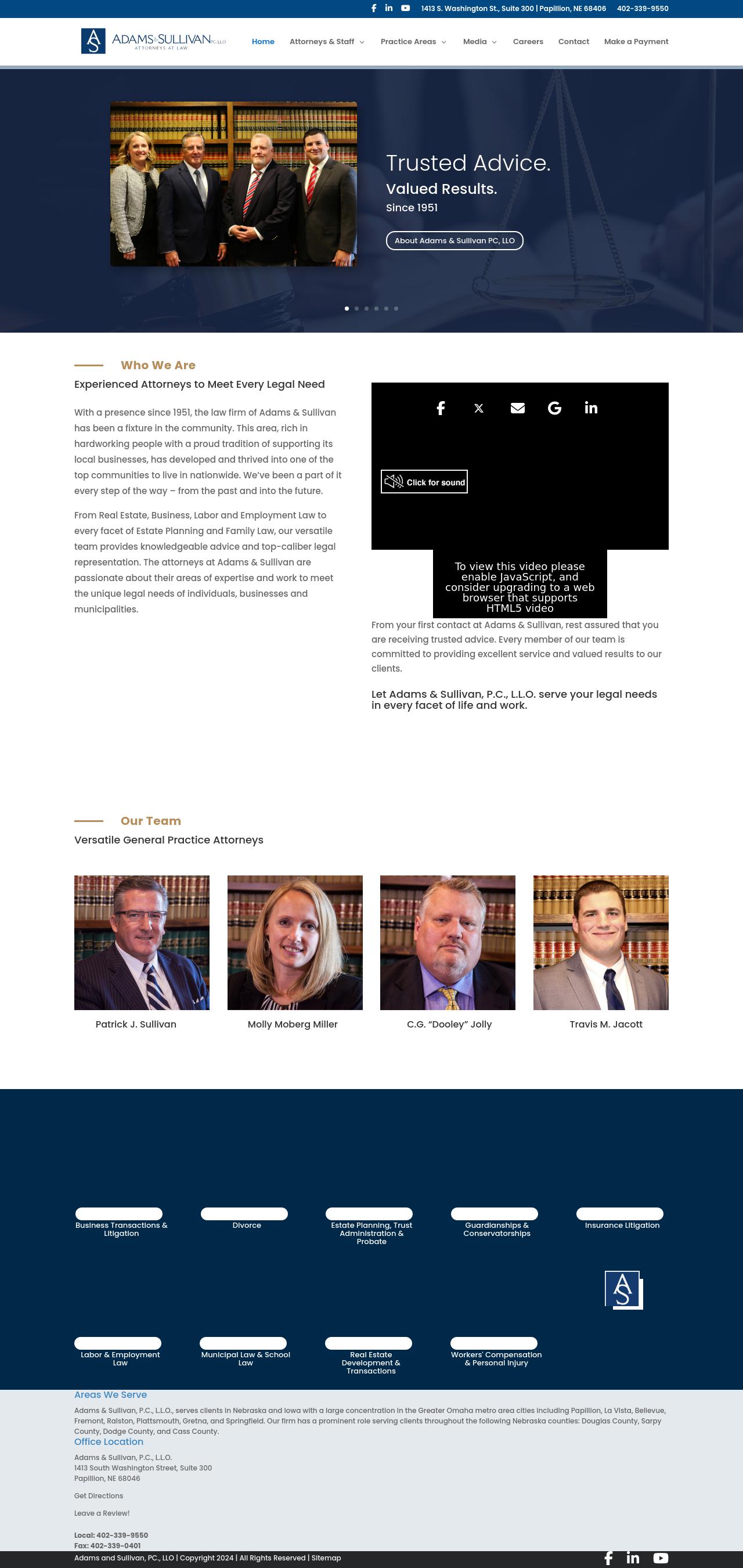 Adams & Sullivan, P.C., L.L.O. - Papillion NE Lawyers