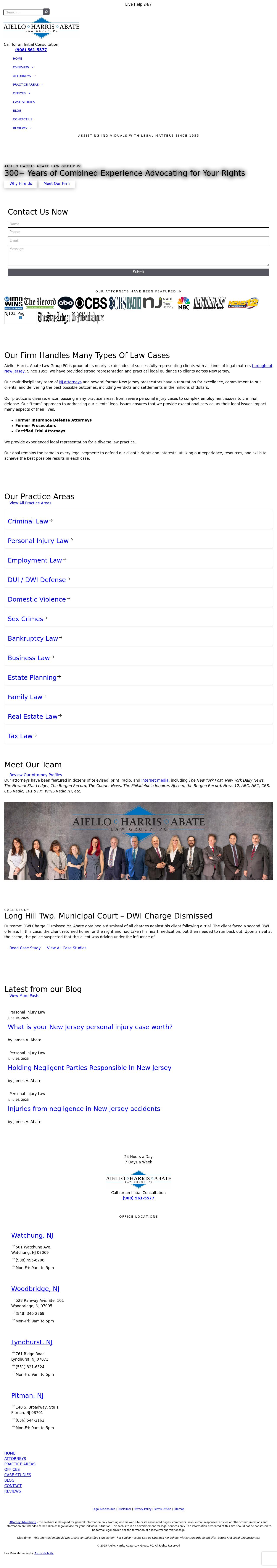 Aiello, Harris, Marth, Tunnero, Pastor & Schiffman, PC Attorneys At Law - Union NJ Lawyers