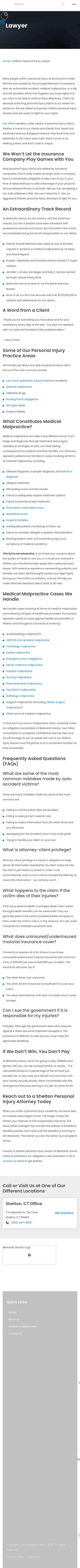Berkowitz Hanna Malpractice & Injury Lawyers - Shelton CT Lawyers