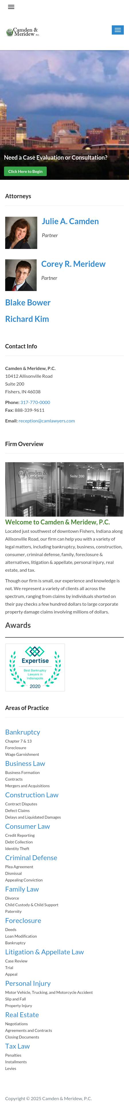 Camden & Meridew PC - Fishers IN Lawyers