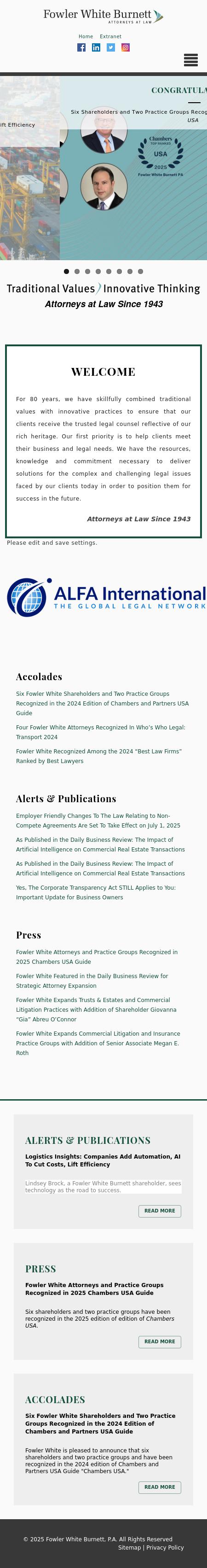 Fowler White Burnett, P.A. - Miami FL Lawyers