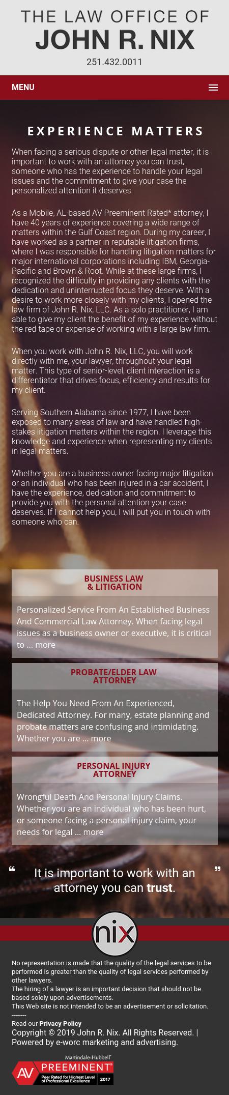 John R. Nix, LLC - Mobile AL Lawyers