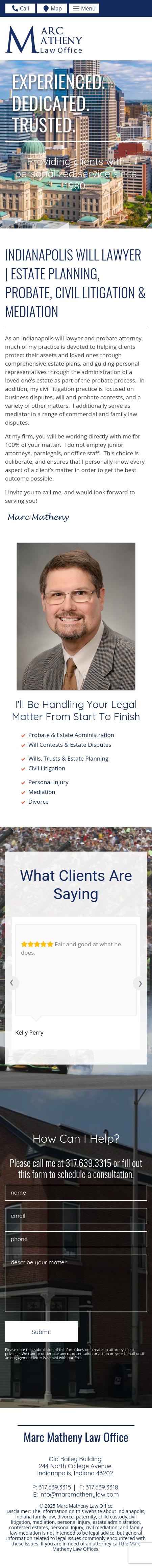 Marc Matheny Law Offices - Indianapolis IN Lawyers