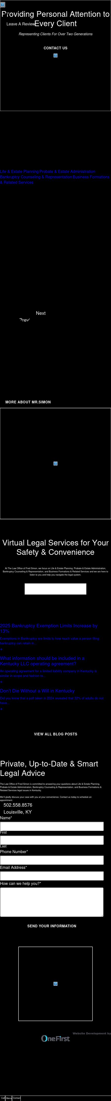 The Law Office of Fred Simon - Louisville KY Lawyers