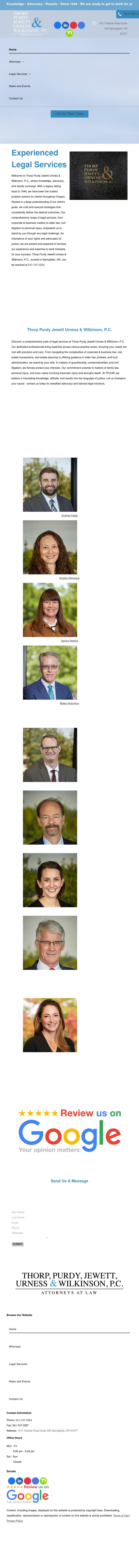 Thorp Purdy Jewett Urness & Wilkinson PC - Springfield OR Lawyers