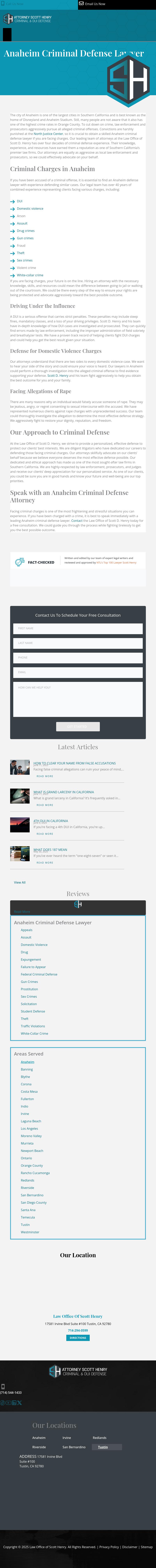 Attorney Scott Henry: Criminal and DUI Defense - Anaheim CA Lawyers
