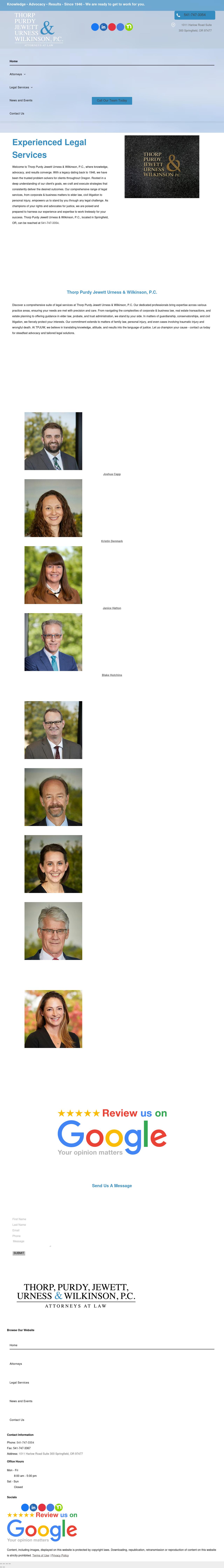 Thorp Purdy Jewett Urness & Wilkinson PC - Springfield OR Lawyers