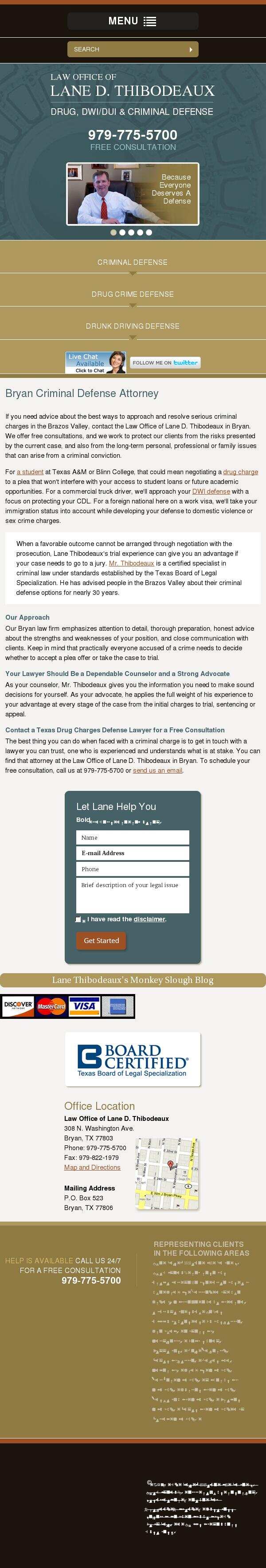 Law Office of Lane D. Thibodeaux - Bryan TX Lawyers