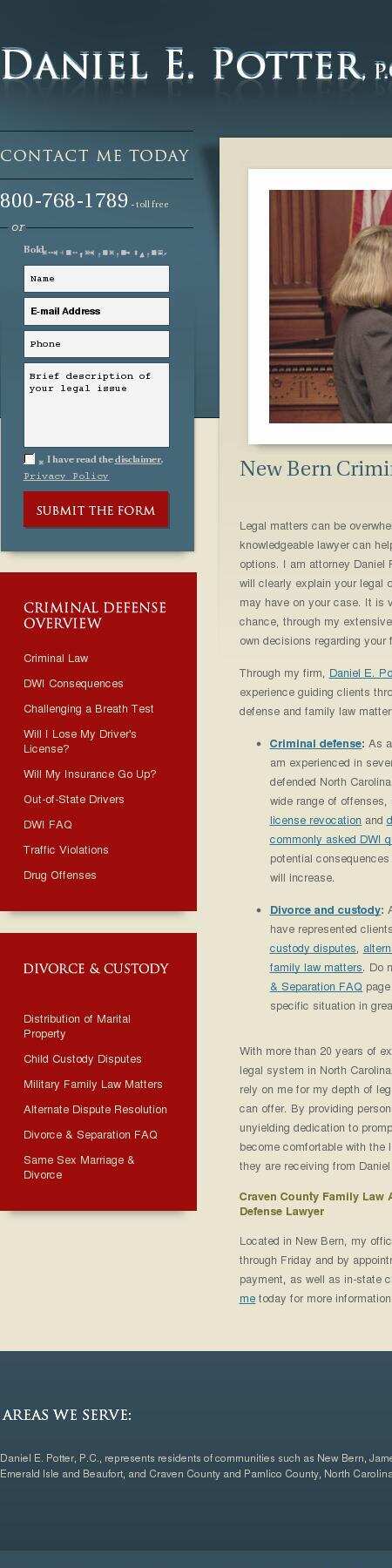 Daniel E. Potter, P.C. - New Bern NC Lawyers
