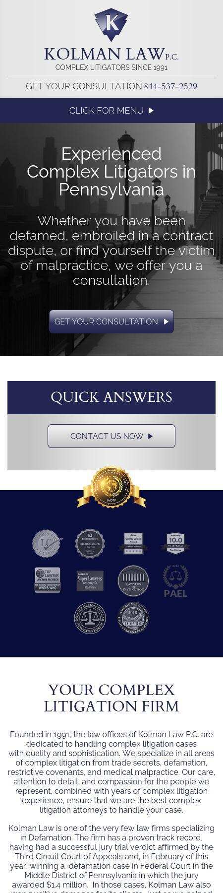 Kolman Ely, P.C. - Lancaster PA Lawyers