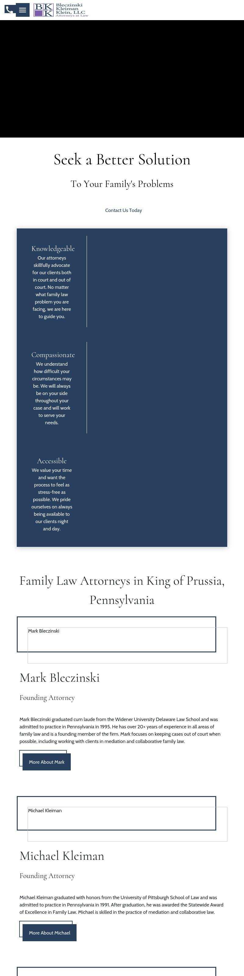 Bleczinski Kleiman & Klein, LLC - King of Prussia PA Lawyers