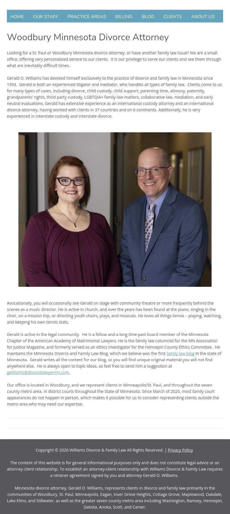 Williams Divorce & Family Law - Woodbury MN Lawyers